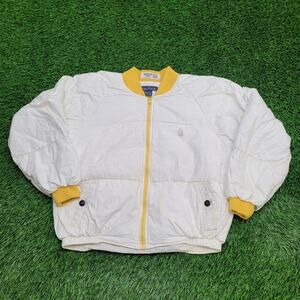Vintage 90s Nautica Puffer Jacket Large 25x23 Cropped Baggy Quilted Outerwear